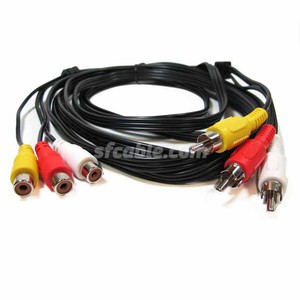 3 RCA Male to Female Audio Video Extension Cable-Image