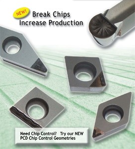 PCD Tipped Inserts with Chipbreakers-Image