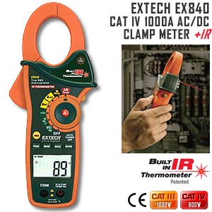 EX840 CAT IV 1000A AC/DC Clamp Meter w/Infrared-Image