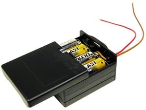 Enclosed 8 AA battery holder with switch, 12 volts-Image