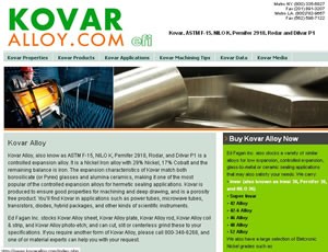 Kovar (ASTM F-15) Dedicated Website-Image