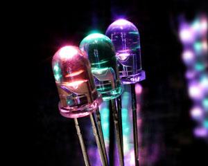 Pink, Purple and Turquoise Through-Hole LEDs-Image