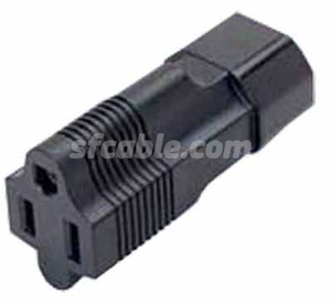 IEC C14 3 prong plug to NEMA 5-15R USA receptacle-Image