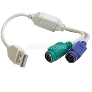 USB to Dual PS/2 Converter Cable Adapter-Image