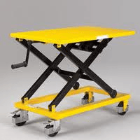 Hand crank lift table
