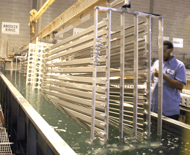 Anodizing process tank from Superior Metal Technologies, LLC.