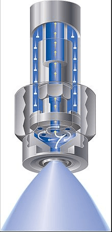 Solid cone spray nozzle diagram