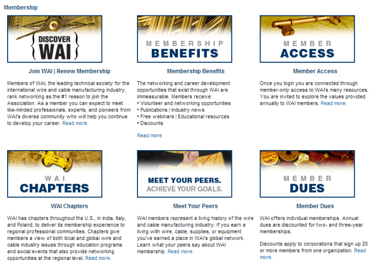 Trade Society Membership Benefits chart