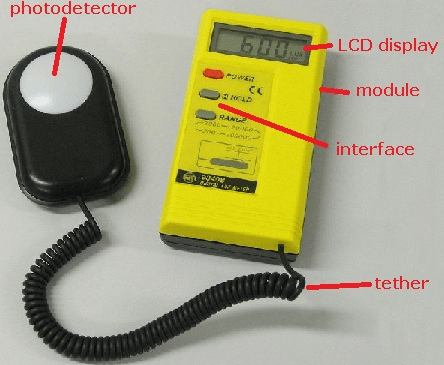 selecting lux meter light configuration info