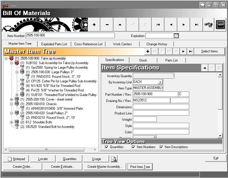 Bill of Materials Software screenshot via SMe Software