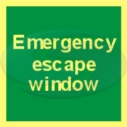Message panel - emergency escape window sign from Seaward Safety