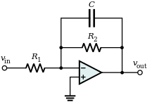 Active electronic filter schematic