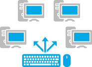 multiple computer control from one keyboard and mouse