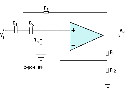 second-order high pass filter hpf schematic