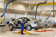 Nederman vehicle equipment in workshop