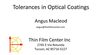 A GUIDE TO TOLERANCING OF OPTICAL COATINGS-Image