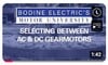 Bodine Electric Company - Video: Selecting Between AC & DC Gearmotors