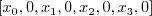\begin{displaymath}[ x_0, 0, x_1, 0, x_2, 0, x_3, 0]\end{displaymath}