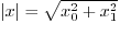 $\vert x\vert = \sqrt{x_0^2 + x_1^2}$