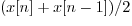 $(x[n] + x[n-1])/2$