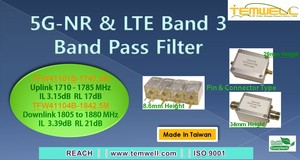 Band Pass Filter for 5G NR Band 3 application-Image