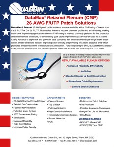 NEW! DataMax® Relaxed Plenum Patch Solutions-Image