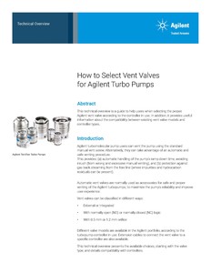 How to Select Vent Valves for Agilent Turbo Pumps-Image