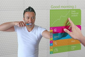 Semi-Transparent Mirrors for Hidden Displays-Image