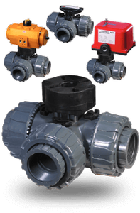 PTP Series PVC 3-way Diverter Ball Valves -Image