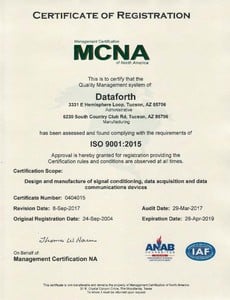 Dataforth's New Quality Management Certification-Image