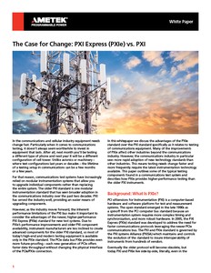 The Case for Change: PXI Express (PXIe) vs. PXI-Image