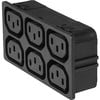 Ganged IEC outlets are V-Lock cord set compatible-Image