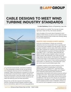 Cable Designs for Wind Turbine Industry Standards-Image