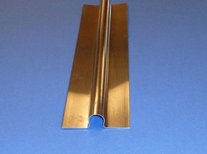 Wide aluminum heat transfer plate for PEX tubing. -Image
