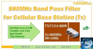 880MHz Band Pass Filter for Cellular Base Station-Image