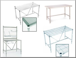 Stainless Steel ECONOMY Cleanroom Workbench Tables-Image