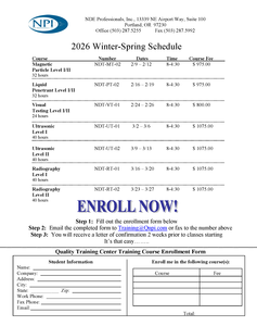 Winter/Spring 2026 Training Schedule-Image