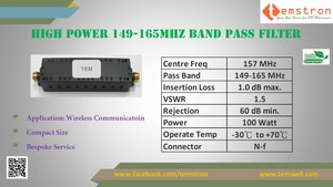 High Power 149-165MHz Band Pass Filter from Taiwan-Image
