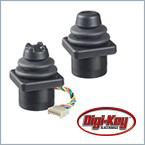 APEM's XS series joystick features low-profile, robust, proportional fingertip controllers