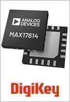 MAX17614 3A, ideal diode/power source selector with adjustable protection