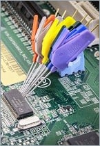 Slim double hook test connector, manufactured in the USA