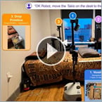 This robot picks up and places objects in an unfamiliar house.