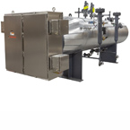 Medium voltage electric steam and hot water generators for district heating