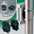 OKW's new pole/mast bracket for enclosures in harsh industrial/outdoor locations