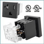 Snap-in tamper resistant outlets