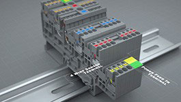 Sensor and actuator connection terminal blocks