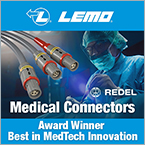 LEMO/REDEL plastic push-pull connectors for medical, surgical applications