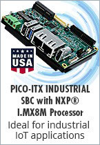 US-made industrial Pico-ITX SBC with NXP® I.MX8M Processor