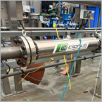This R&D  flow sensor measures hydrogen in pipe, regardless of size