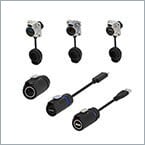 Rugged I/O snap-on connectors and adapters